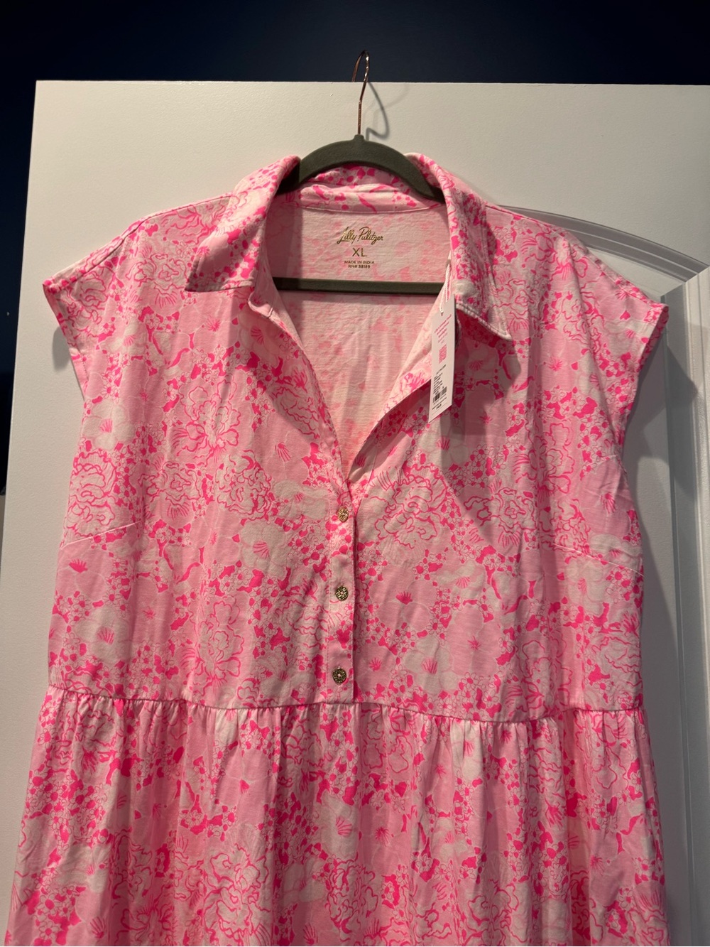 NWT! Lilly Pulitzer Arley Floral Print Sleeveless Shirtdress in XL - Picture 2 of 11